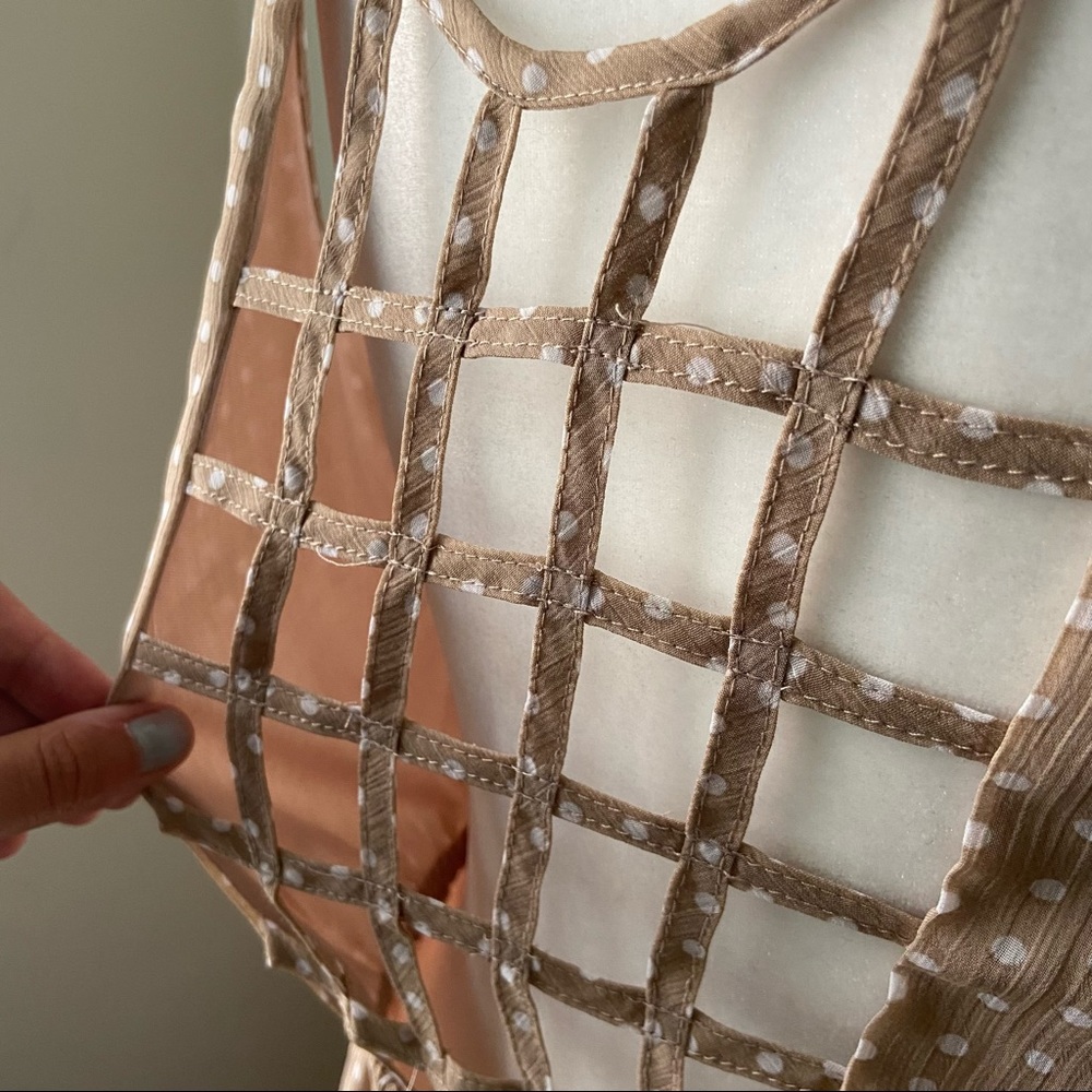 Cute tan and white polka dot summer dress - Picture 6 of 7